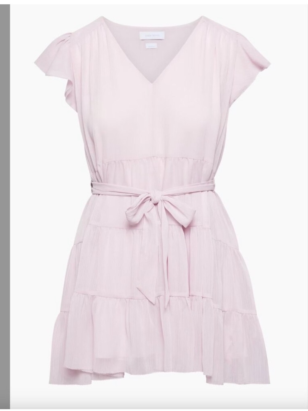 Aritzia Little Moon Sol Dress Lilac Size L | Semi-sheer tiered belted mini dress